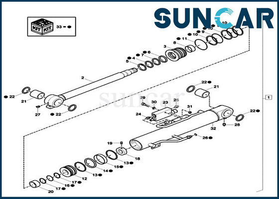 ISO9001 hydraulische Verbindingsuitrusting xkcc-01375 XKCC01375-Boomcilinder die Kit For-COMPUTER-AIDED SOFTWARE ENGINEERING Modelcx37c verzegelen