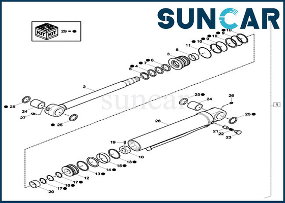Xkcc-01438 XKCC01438-Dipper OEM van Kit Case CX33C CX37C van de Cilinderverbinding de Hydraulische Dienstuitrusting