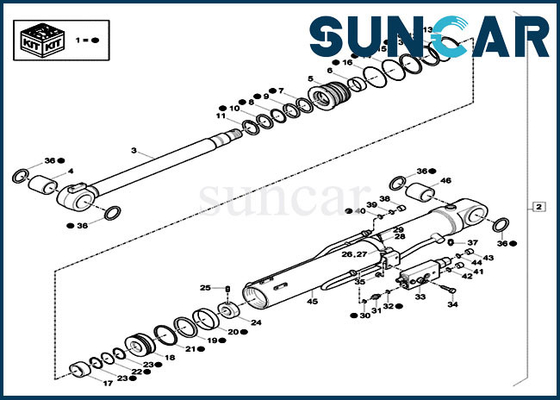 Xkcd-03336 het COMPUTER-AIDED SOFTWARE ENGINEERING CX60C CX57C van Graafwerktuigboom seal kit XKCD03336 de Dienstuitrusting van de Cilindervervanging