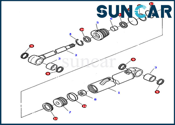878000381 Uitrusting pc05-7 van graafwerktuiginner repair gasket pc07-2 van de de Boomschommeling van KOMATSU Verzegelende Uitrusting