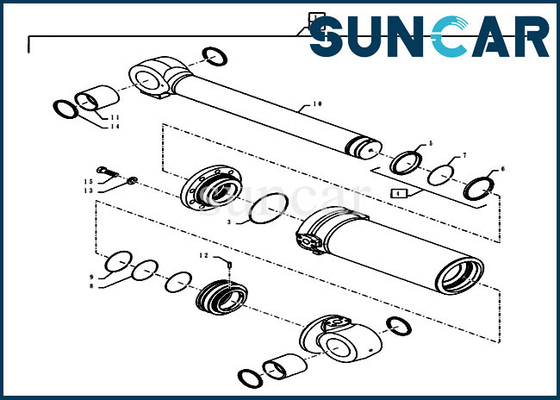84282953 de Verbinding Kit Wheel Loaders 921G 1021G 1021F Modelcase service kit van de schuine standcilinder