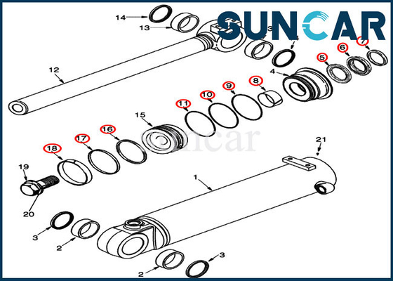 87434291 de Uitrustingscomputer-aided software engineering van de emmerverbinding Schuine standcilinder die het Wiellader verzegelen van Kit Fits 521D 521F 621D 621G