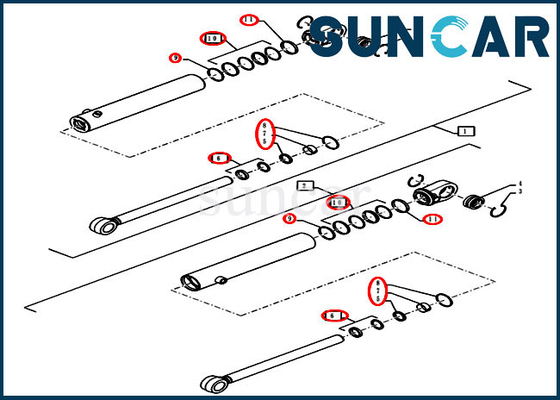 84572474 de sturende Cilinderdienst Kit Loader Seal Repair Kit past Geval 921G 1021G1121G
