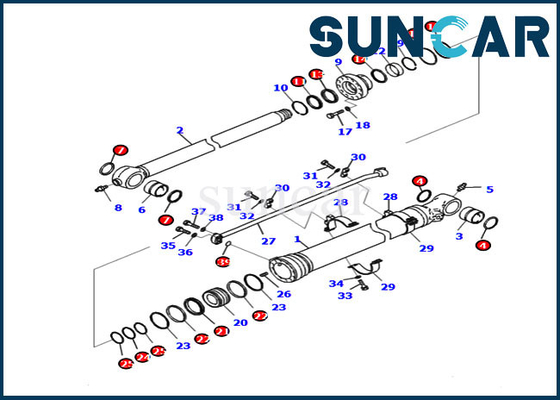 KOMATSU 721-98-00270 van de de Verbindingsreparatie van de Emmercilinder de Dienstdelen van Kit For Excavator PC240LC-11 PC220-8M0