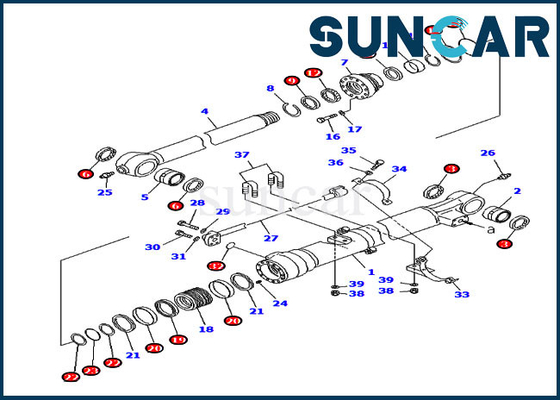 Pc200lc-8 pc220-8 van de de Emmercilinder van 7079947130 Graafwerktuigsealing kit 707-99-47130 KOMATSU Uitrusting van de de Verbindingsreparatie