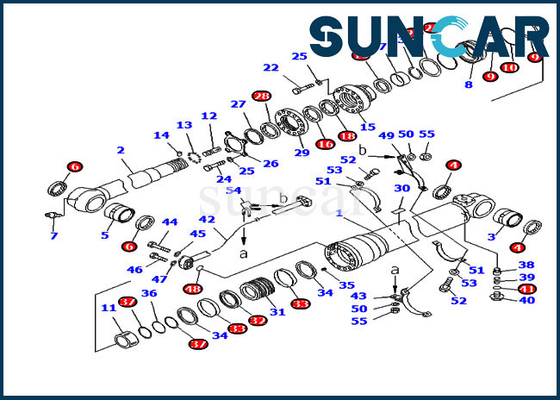 PC200-8 vervangende onderdelen 707-99-50730 Komatsu armcilinderafdichting reparatieset Graafmachine afdichtingsset