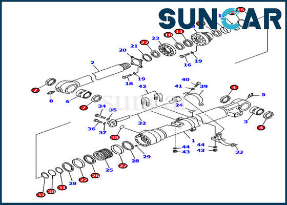 707-99-38750 7079938750 Afdichtingsset voor bakreparatie PC200-8 Komatsu-afdichtingsset voor graafmachinecilinder