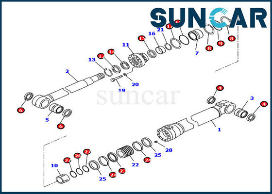 707-99-47050 7079947050 Boomafdichtingsset Hydraulische cilinderreparatieset voor pc210-10 pc210LC-11 Komatsu