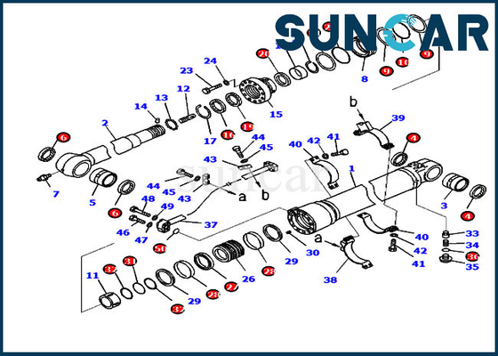 PC238USLC-11 PC210LC-10 Graafmachine 707-99-50520 Vervangingsset voor Komatsu-armcilinderservice