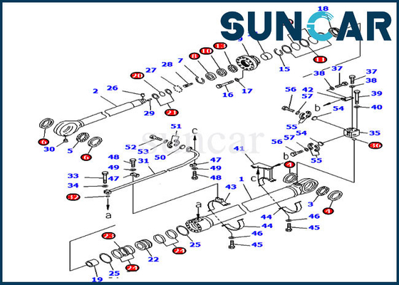 Hydraulische Verbindingsuitrusting 707-99-76260 pc2000-8 van de de Emmercilinder van KOMATSU de Vervangingsuitrusting 7079976260