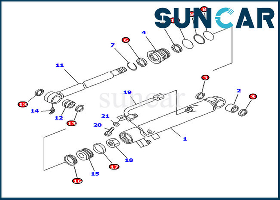 707-98-12280 de Verbindingsreparatie Kit For van de 7079812280 Emmercilinder pc20mr-1 pc20r-8 Binnenstee gedeelten van KOMATSU