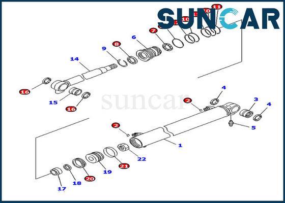 Graafwerktuig Seal Kit 707-98-14780 pc20mr-2 pc26mr-3 KOMATSU de Boomdienst Kit Hydraulic Cylinder 7079814780