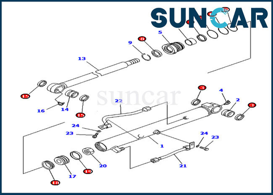 707-98-14830 de Verbinding Kit For Komatsu Inner Parts pc20r-8 pc38uu-3 van de 7079814830 Emmercilinder
