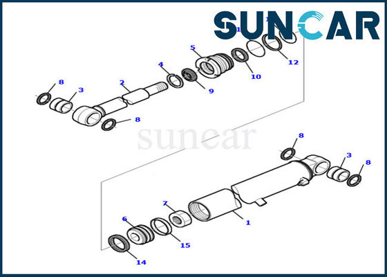 Van de de Cilinderreparatie van het 878000516 Boomwapen de Verbinding Kit Model pc20r-8 het Graafwerktuig Sealing Kit van KOMATSU