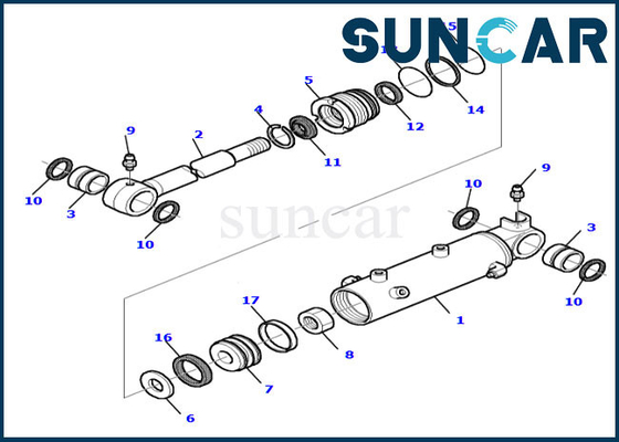 878000519 Bladverbinding Kit Hydraulic Cylinder For Komatsu pc20r-8 Delen van de Vervangingsdienst