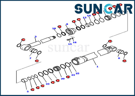 721-98-00850 verbinding Kit Hydraulic Cylinder For Komatsu pc210lci-10 PC230NHD-11-de Standaardmachine van de EU