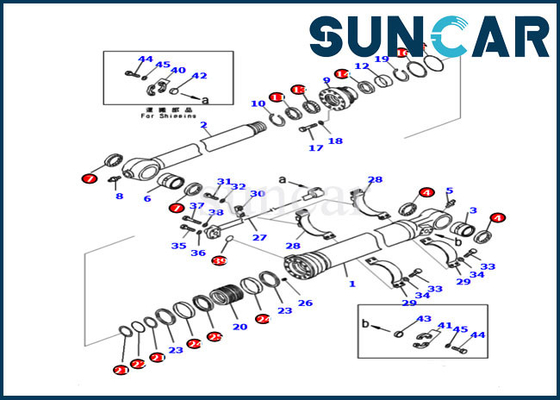 Van de Modellenkomatsu 721-99-47131 van PC210LC-11 PC228US-11 van de het Wapencilinder de Verbindingsreparatie Kit Excavator Oil Seal Kits