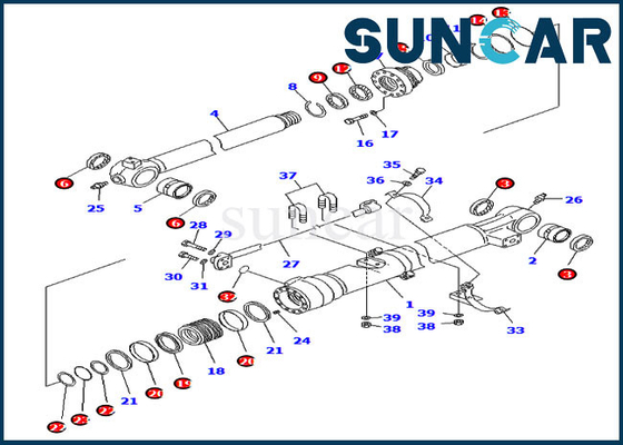 707-99-45040 emmer die Kit Repair Kits For Komatsu verzegelen pc228uslc-8 PC210LC-8K-Cilinderbinnenstee gedeelten