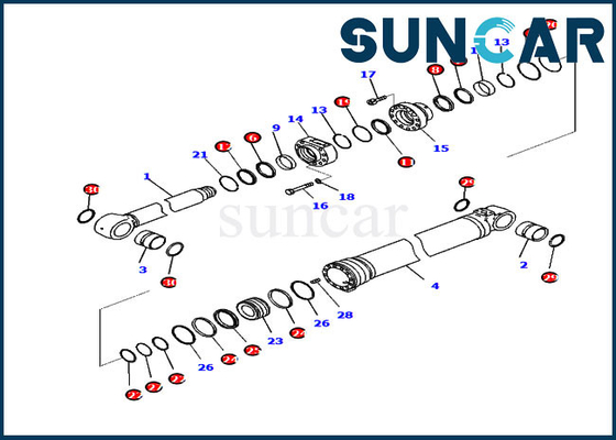 721-98-02460 het Zware Materiaal van Kit Hydraulic Cylinder Fits For PC210LCI-11 KOMATSU van de boomdienst