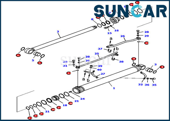 721-98-02310 van de de Reparatieuitrusting ISO9001 PC210LCI-11 PC238USLC-11 KOMATSU van de boomverbinding de Cilinderuitrustingen