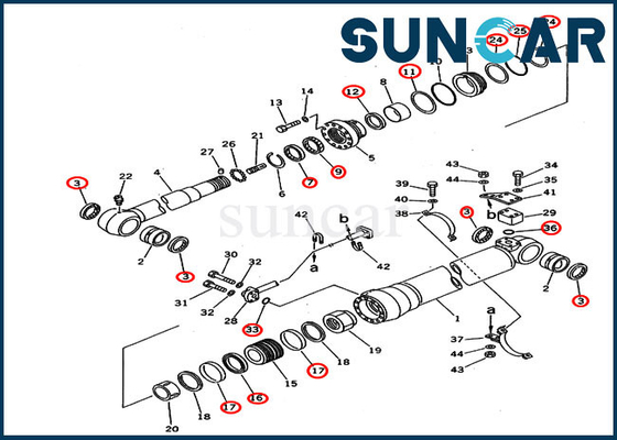 707-99-58200 de Reparatieverbinding Kit For Custom Spec van de 7079958200 Wapencilinder. Modellen PC220-5C PC220LC-5C KOMATSU