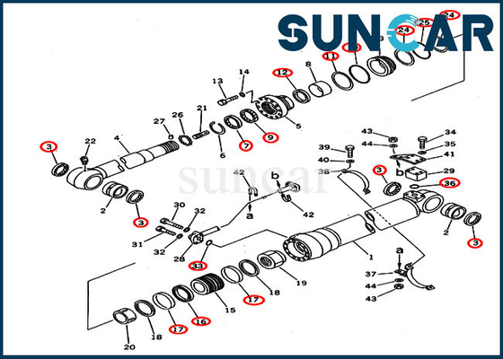 707-99-58350 verbinding Kit Replacement Service Kit For PC220-6Z pc230lc-6 het Graafwerktuig Arm Cylinder van KOMATSU