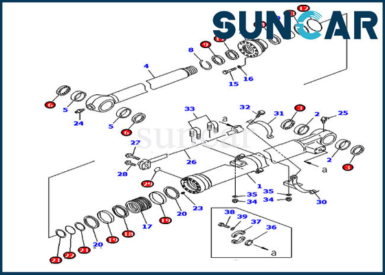 707-99-58060 de Reparatie Kit For Overseas Version van de emmerverbinding pc220lc-7 pc270-7 de Cilinderuitrustingen van KOMATSU