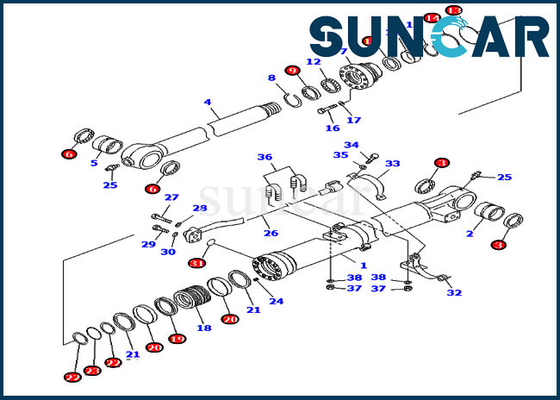 Emmerverbinding Kit For 707-99-59020 7079959020 pc220-8 Uitrustingen van de de Cilinderdienst van PC240NLC-8K KOMATSU