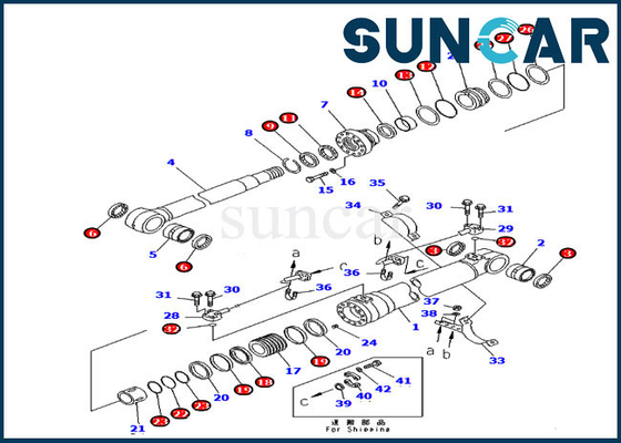 707-00-50620 de dienst Kit Boom Cylinder Seal Kit voor het Graafwerktuig PC220LC-7L PC240LC-7K van KOMATSU