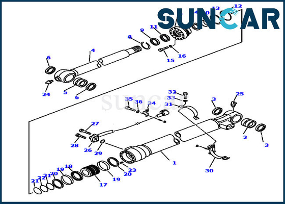 707-98-47670 Hydraulische de Cilinderemmer van Kit Fits PC220LC-6LE PC250LC-6LE KOMATSU van de verbindingsreparatie