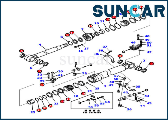 Uitrusting 707-99-50680 7079950680 van de boomverbinding voor Standaard de Reparatieuitrustingen van de Machinepc240-8k KOMATSU Cilinder