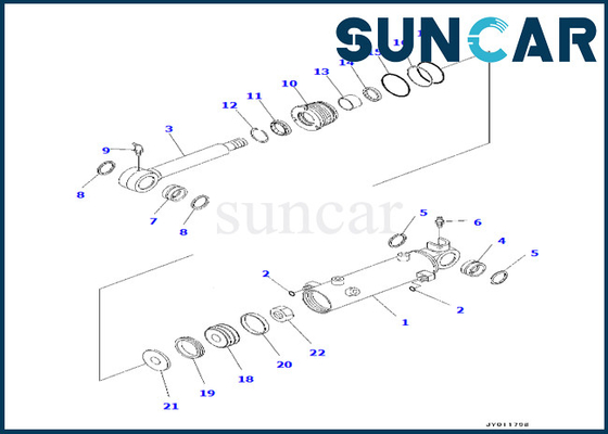 707-98-11450 7079811450 KOMATSU de Reparatieverbinding Kit For pc22mr-3 pc20mr-3 van de Bladcilinder
