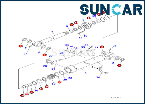 707-99-47580 de Verbinding Kit For Komatsu 7079947580 van de emmercilinder Zwaar Materiaal pc228us-3 pc400-7