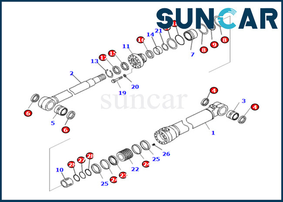707-99-50580 de Reparatie Kit Komatsu Fits pc240lc-10 pc240ll-10 PC240NLC-11 van de 7079950580 Boomcilinder