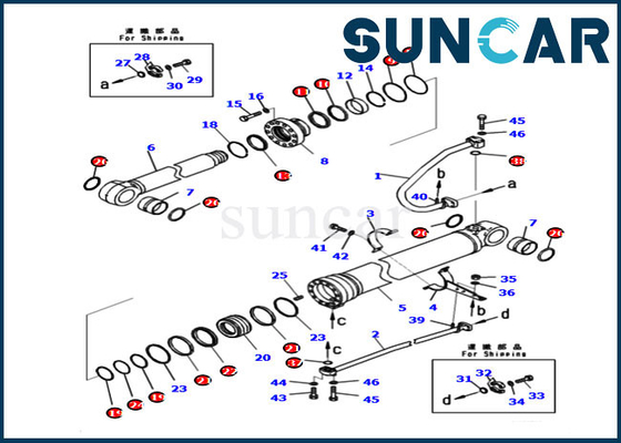 De Boom die van KOMATSU 721-98-04330 Kit For 7219804330 PC290LCI-11-Reparatie Kit Hydraulic Cylinder verzegelen