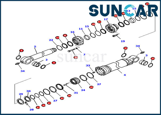 721-98-04350 van de Verbindingskit wear resistance PC290LCI-11 KOMATSU van de emmercilinder de Uitrusting van de de Vervangingsdienst
