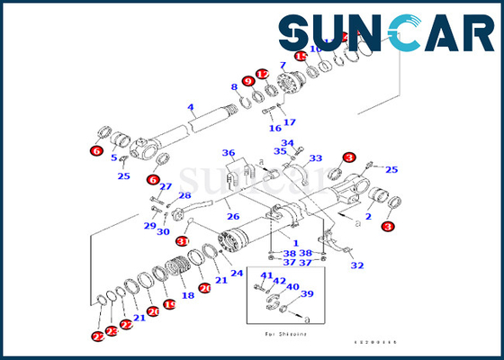 De Reparatie Kit Komatsu Fits 707-99-47890 707-99-47890 van de emmercilinder voor PC240LC-8K PC240NLC-8K