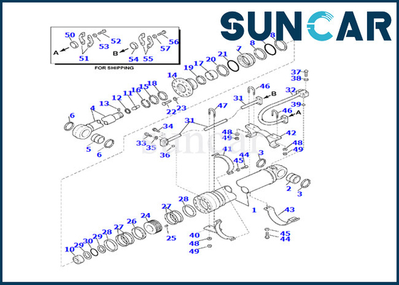 KOMATSU 7079976160 van de de Reparatieverbinding van de Wapencilinder Uitrusting 707-99-76160 voor pc220ll-8 pc240ll-10 PC290LL-11