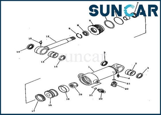 Blad Verzegelende Uitrusting jaren '20-63-96300 20S6396300-de Uitrustingen van de Cilinderreparatie voor pc20-5 pc30-5 pc40-5 KOMATSU