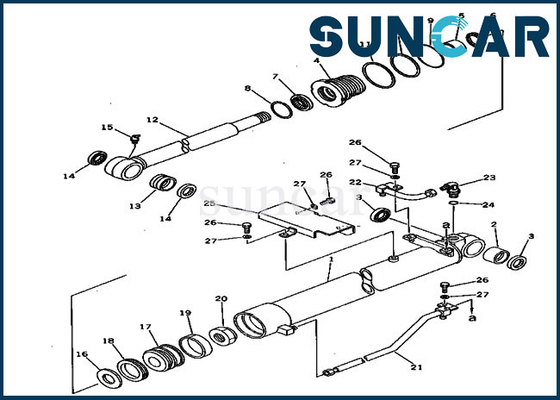 jaren '20-63-76102 de Cilinderverbinding Kit Fits Komatsu Models pc30-5 van de vervangingsemmer pw30-1 Zwaar Materiaal