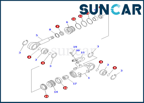 Van de de Cilinderverbinding van de bladschuine stand Uitrusting 707-98-24550 7079824550 KOMATSU voor pc20-6 pc25-1 pc25r-1