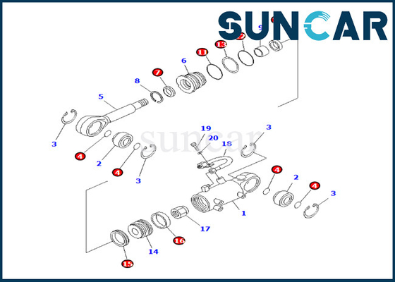 Van de het Bladlift van KOMATSU van de de Cilinderverbinding Uitrusting 707-98-12670 7079812670 voor pc25r-8 pc27r-8 pc27r-8