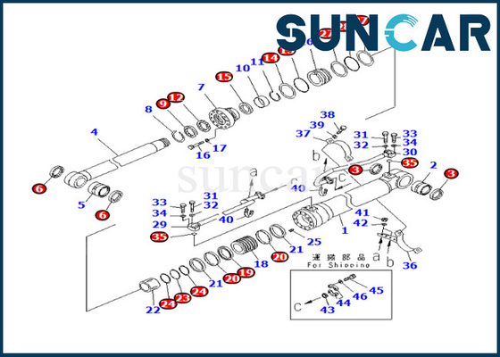 De Vervangingsuitrusting 707-99-59320 7079959320 van de boomcilinder voor pc270-8 pc270lc-8 PC308USLC-3E0