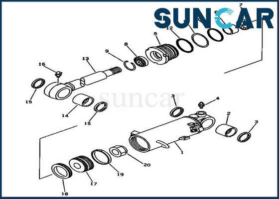 De bladdienst Kit Fits jaren '20-63-02062 20S6302062-Verbinding Kit Hydraulic Cylinder pc20-6 pc30-6 Graafwerktuig Komatsu