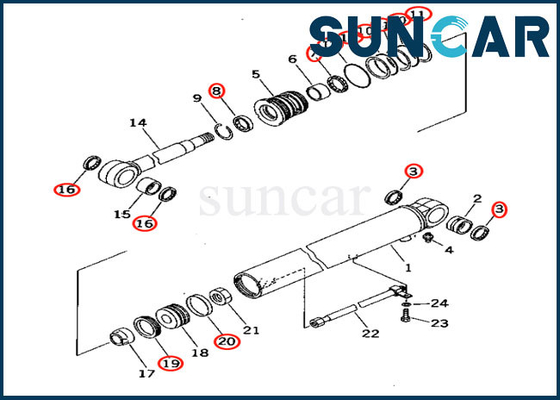 707-98-24920 de Verbinding Kit Service Kit Made van de boomcilinder voor KOMATSU pc30-7 pc30r-7 ModelExcavator