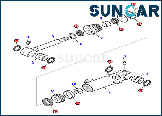 De Reparatieverbinding Kit For pc30-7 pc35r-8 KOMATSU de Dienst Kit Parts van de 878000205 Bladcilinder