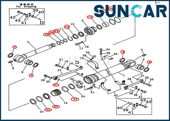 707-99-58110 de Verbinding Kit Fits Models pc300lc-5 van de emmercilinder pc350-6 de Dienstuitrusting van KOMATSU