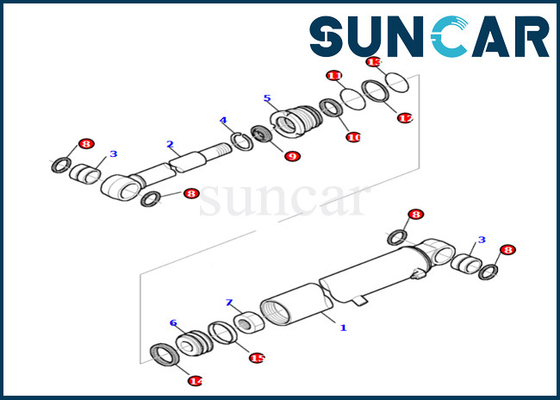 Van de de Cilinderreparatie van het hoog-Quailitywapen de Verbinding Kit For pc27r-8 KOMATSU 878000522 de Dienstuitrusting van de Wapencilinder