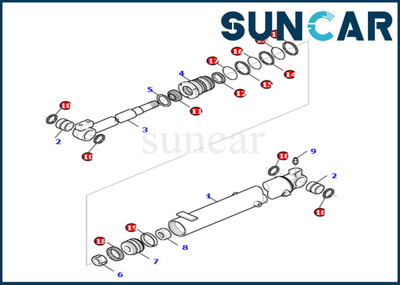 Van de de Boomcilinder van KOMATSU de Verbindingsuitrusting 878000665 de Vervanging Kit Fits pc27r-8 van de Boomcilinder