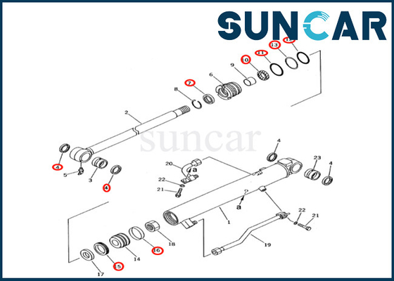 707-98-12211 de Verbinding Kit Komatsu Fits pc27r-8 pc28ud-2 KOMATSU van de 7079812211 Emmercilinder